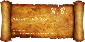 Mauker Bátor névjegykártya